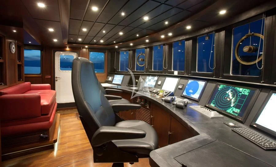 a room with many computers aboard ICE LADY Yacht for Sale