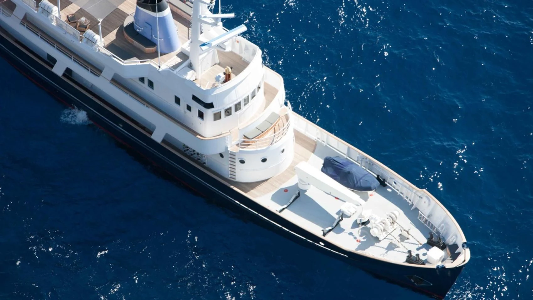 a high angle view of a ship aboard ICE LADY Yacht for Sale