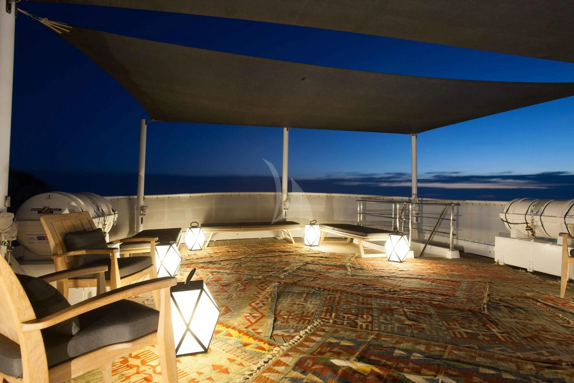 a large ship deck aboard ICE LADY Yacht for Sale