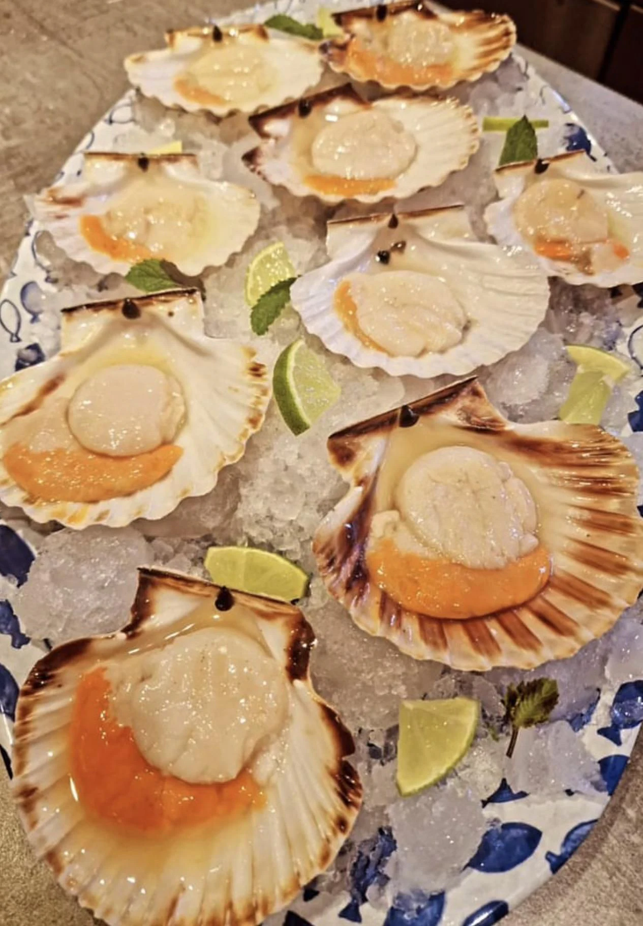 a plate of food aboard ICE LADY Yacht for Sale