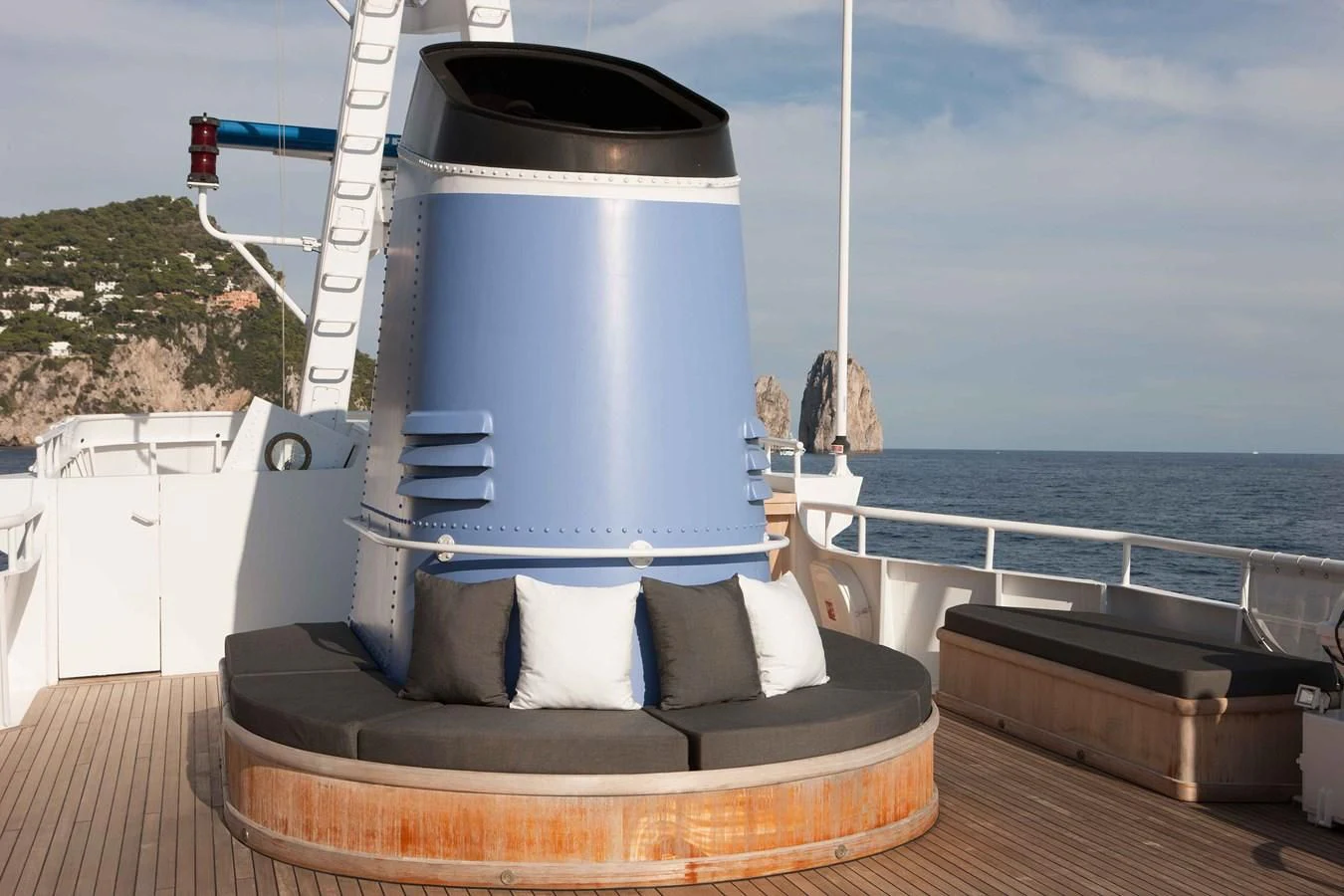 a boat on a deck aboard ICE LADY Yacht for Sale
