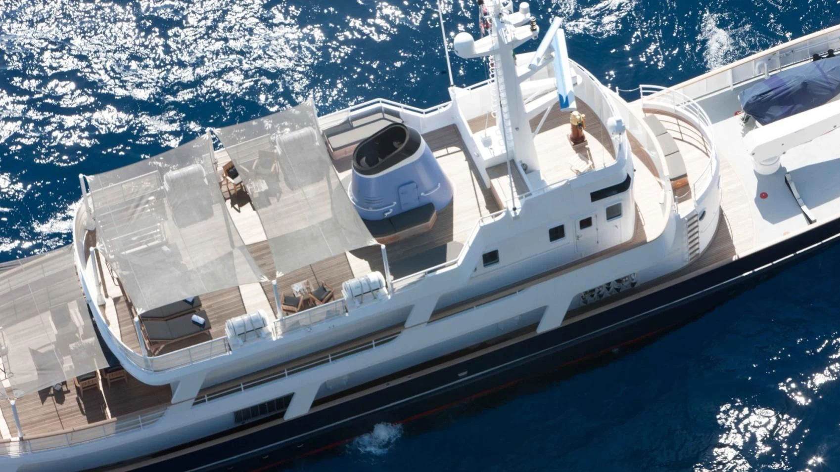 a large white ship aboard ICE LADY Yacht for Sale