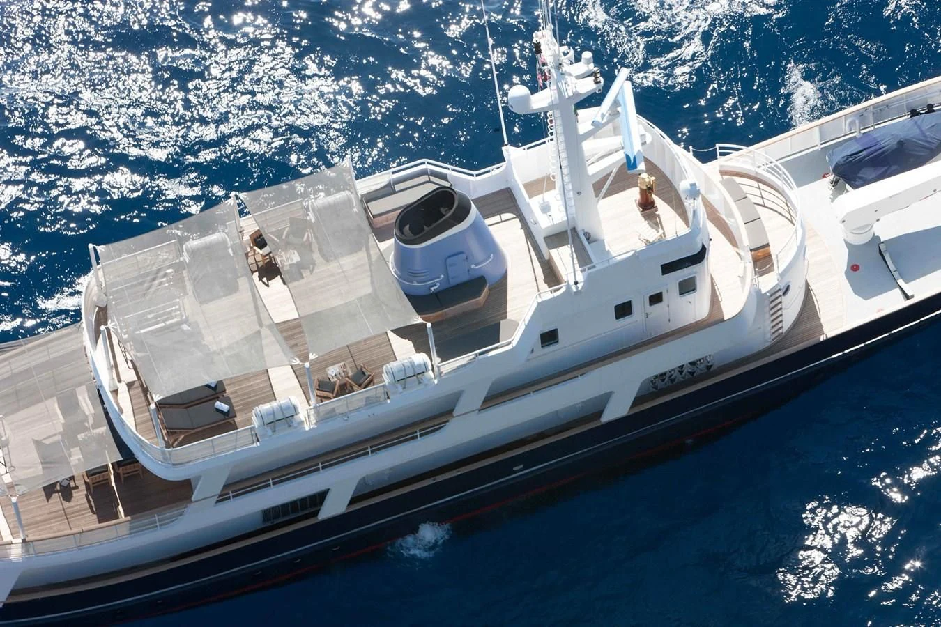 a large white ship aboard ICE LADY Yacht for Sale
