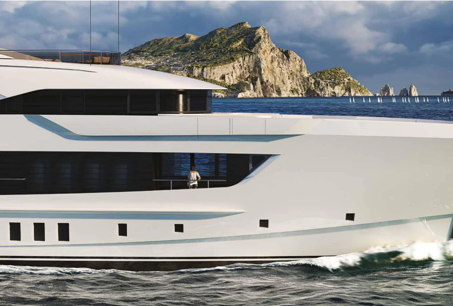 a white boat on the water aboard SERENA Yacht for Sale
