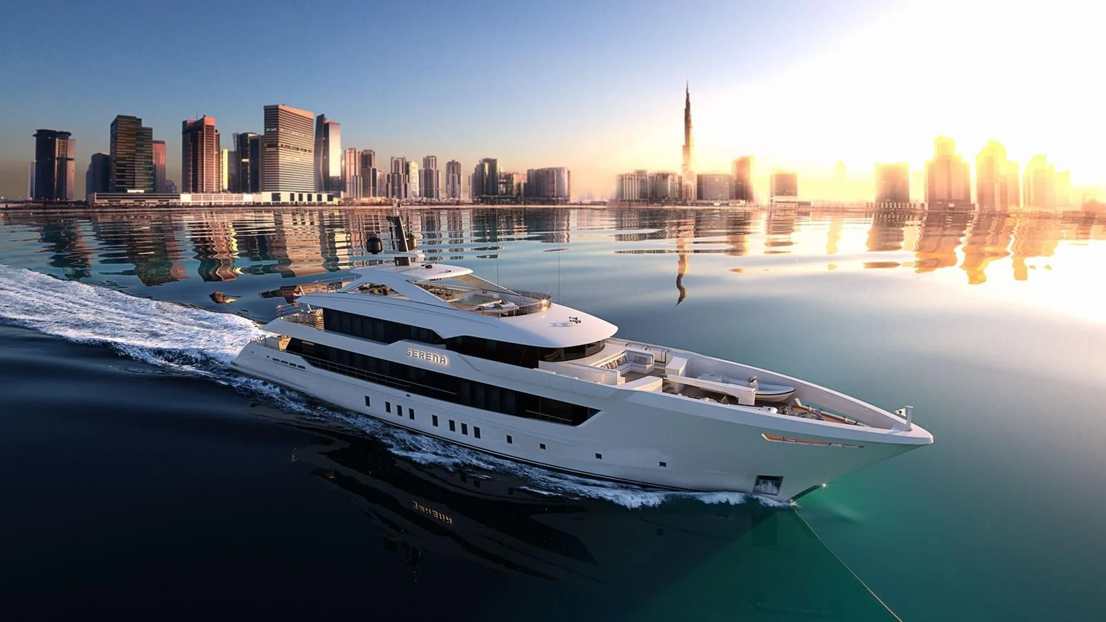 a yacht on the water aboard SERENA Yacht for Sale