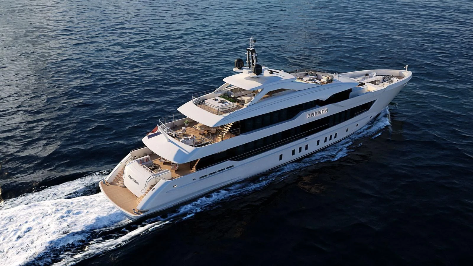 a ship on the water aboard SERENA Yacht for Sale