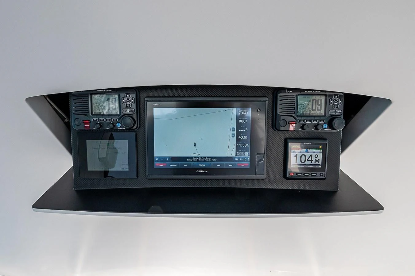 a black electronic device aboard SURFBUM Yacht for Sale