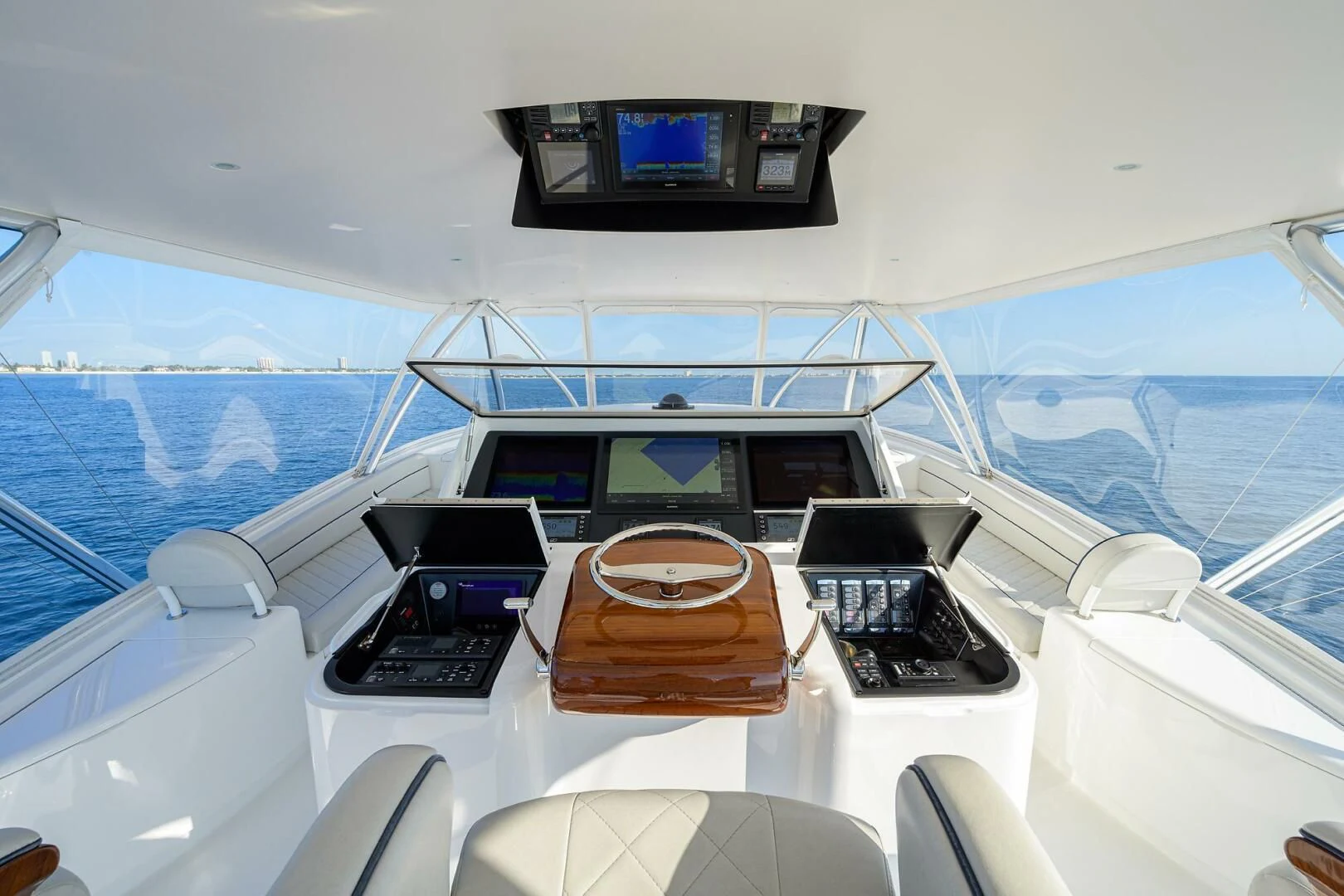 a boat with computers on it aboard SURFBUM Yacht for Sale