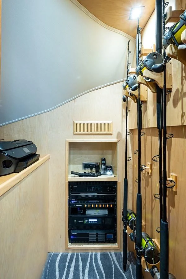 a ladder with a computer on it aboard SURFBUM Yacht for Sale
