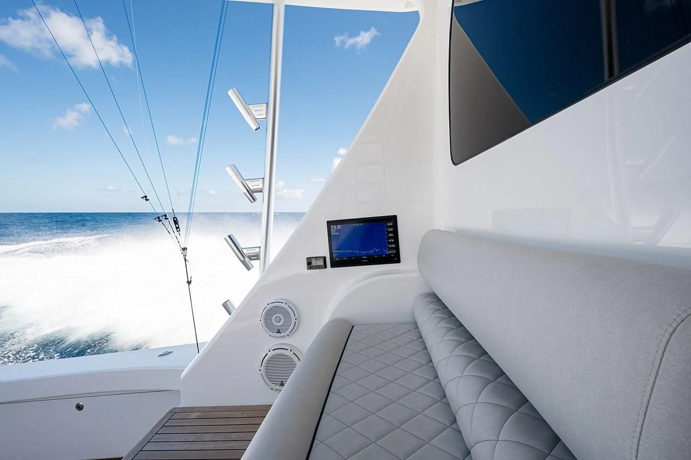 a view of the ocean from the cockpit of a plane aboard SURFBUM Yacht for Sale