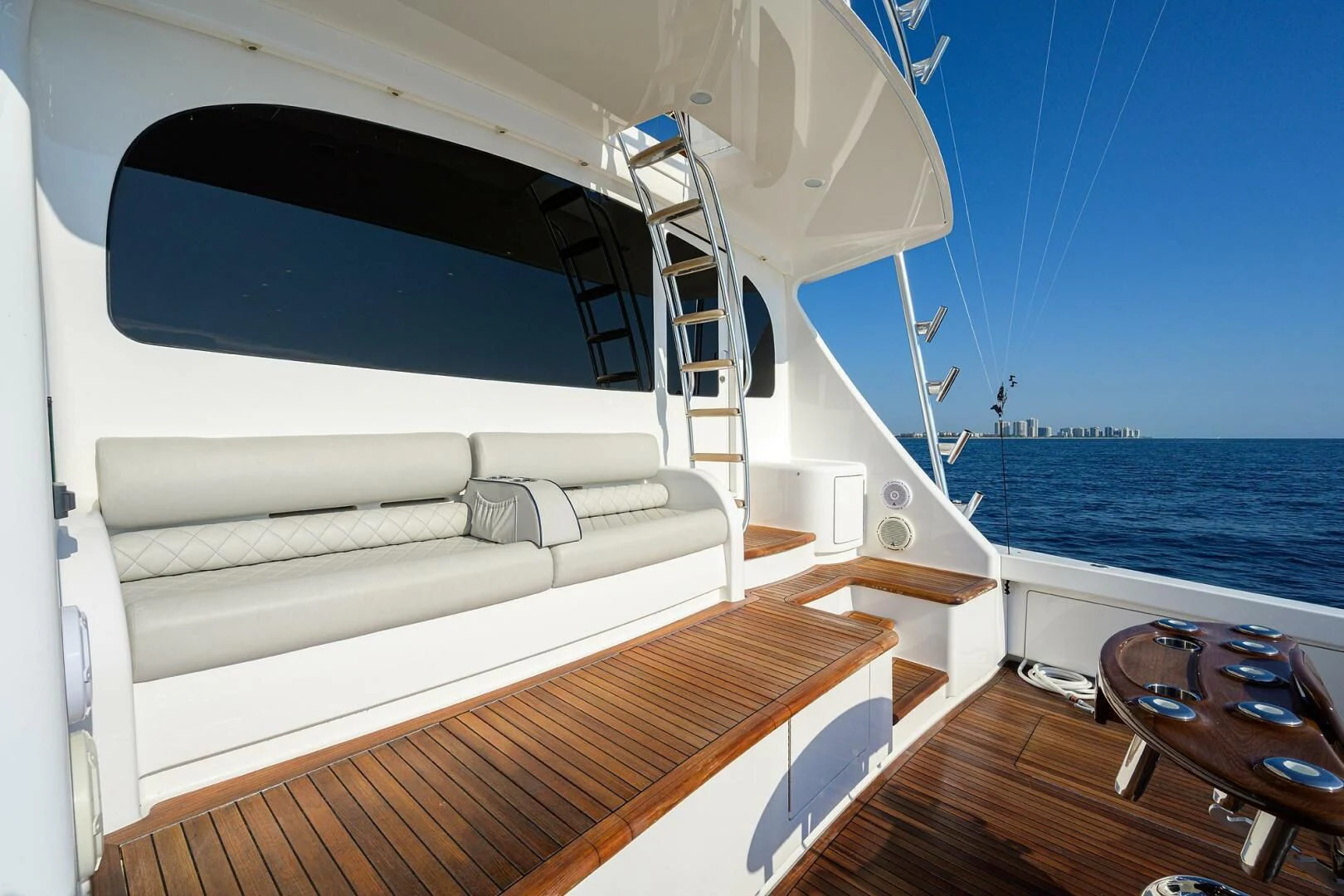 a boat on a deck aboard SURFBUM Yacht for Sale
