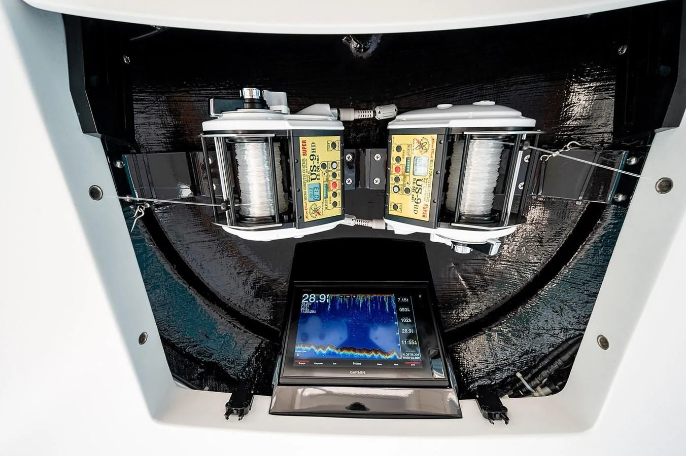 a machine with a screen aboard SURFBUM Yacht for Sale