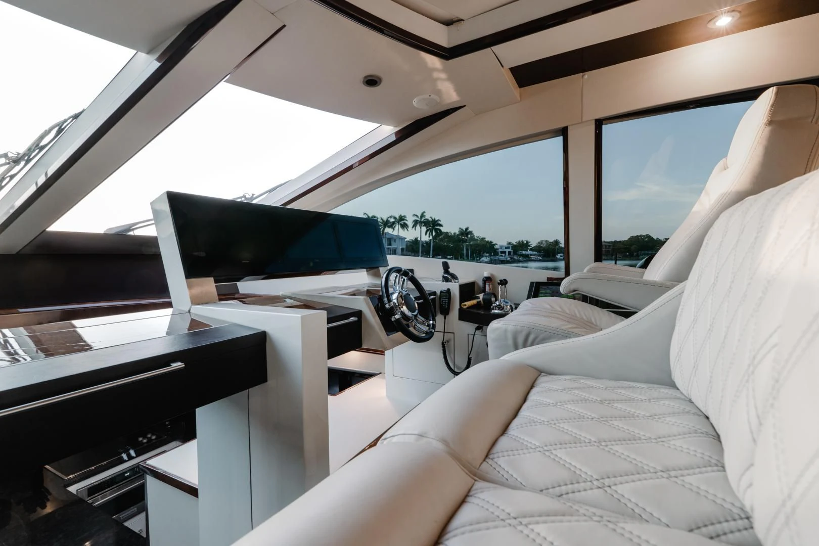 a car with a laptop on the roof aboard SALACIA Yacht for Sale