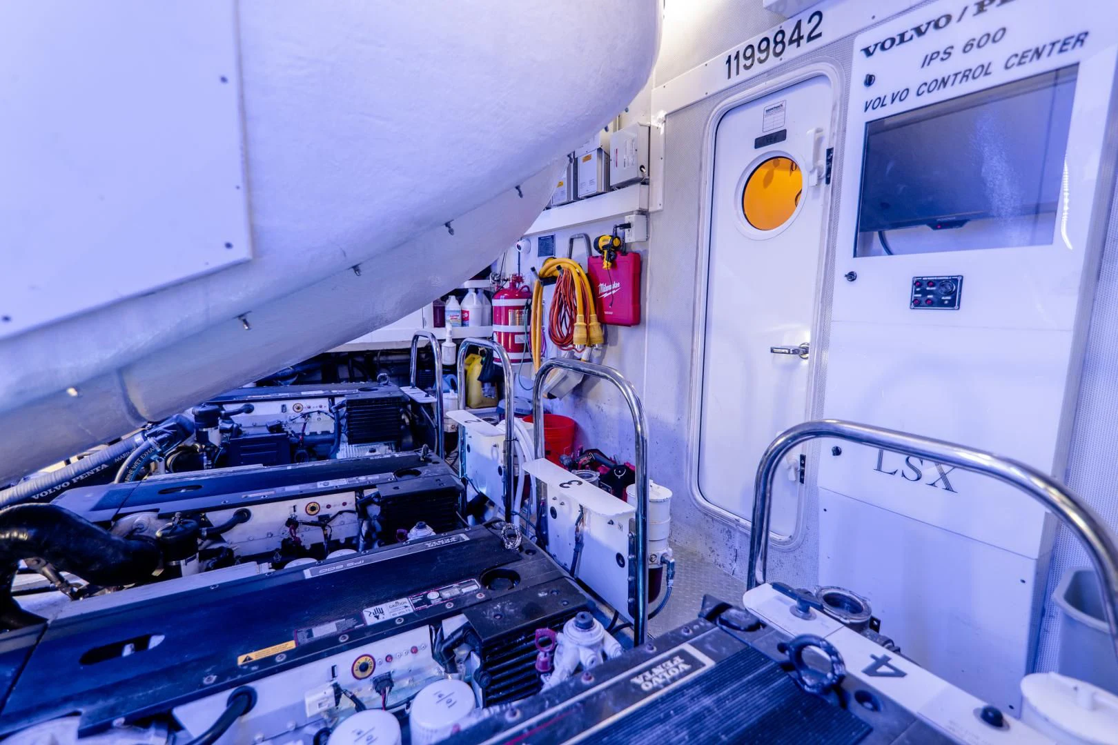 a white vehicle with a large white object on the side aboard SALACIA Yacht for Sale