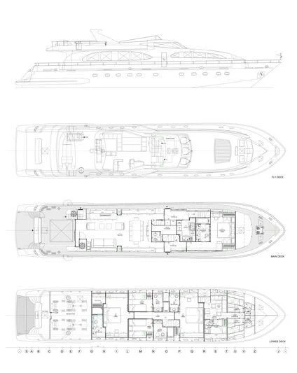 diagram, engineering drawing aboard ILLYA F Yacht for Charter