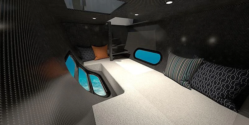 a room with a bed and a tv aboard DAEDALUS D88 Yacht for Sale