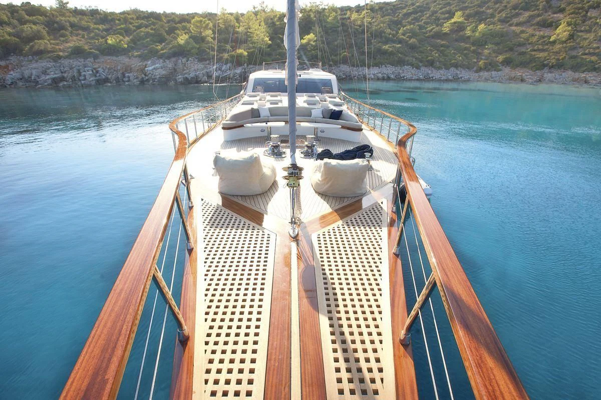 a boat on the water aboard MISS B Yacht for Sale