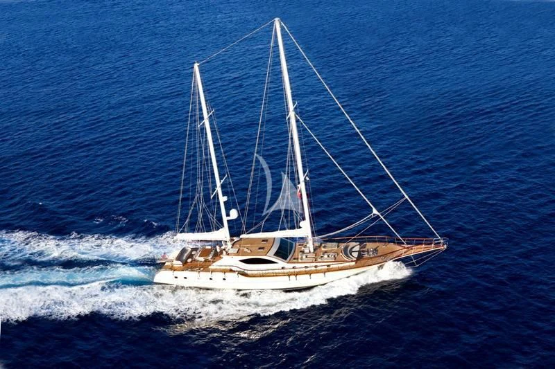 a boat sailing on the sea aboard MISS B Yacht for Sale