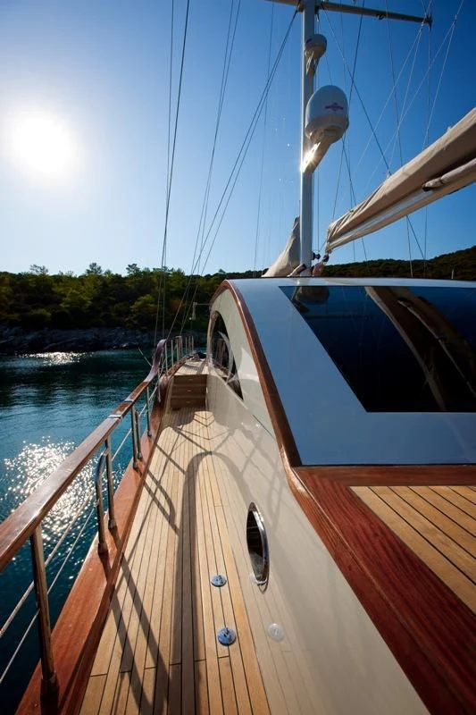 a boat on the water aboard MISS B Yacht for Sale
