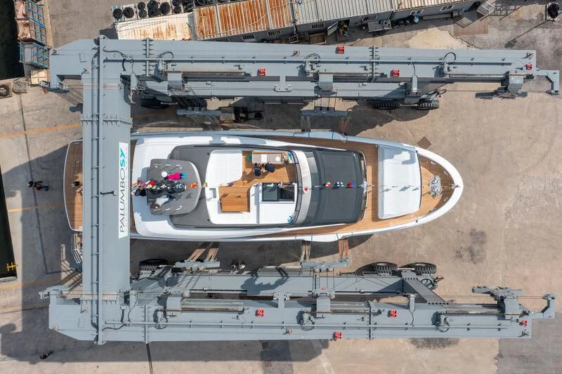 a high angle view of a car aboard ANDROMEDA Yacht for Sale