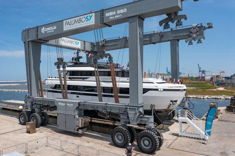a boat on a trailer aboard ANDROMEDA Yacht for Sale