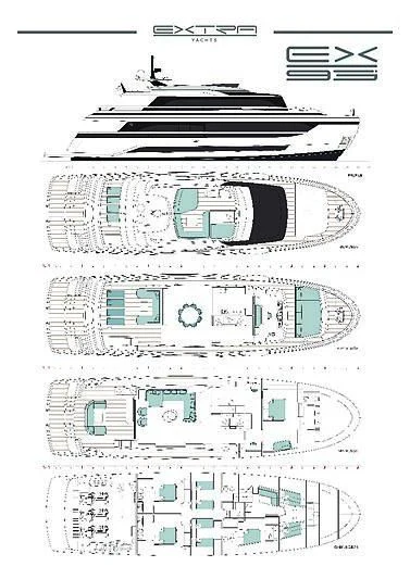 diagram, engineering drawing aboard ANDROMEDA Yacht for Sale