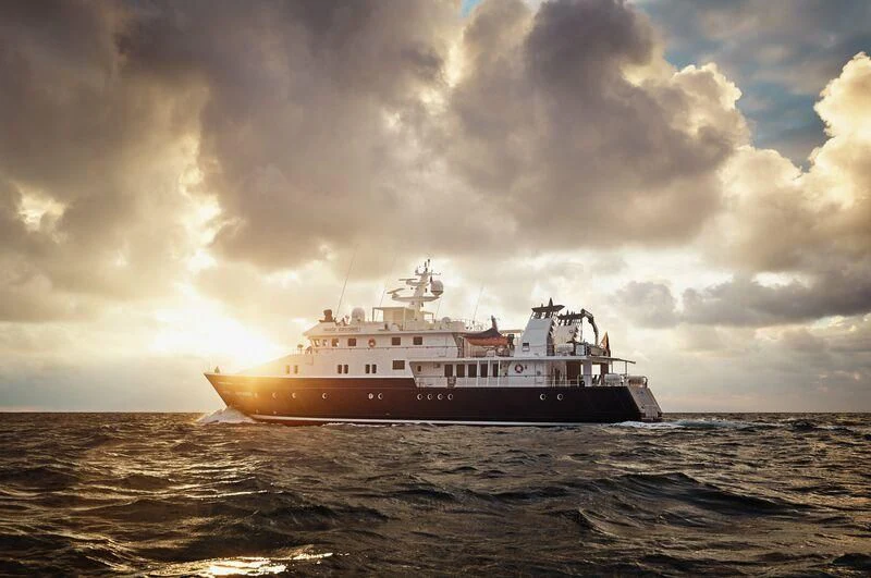 a large ship in the water aboard HANSE EXPLORER Yacht for Sale
