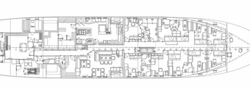 a drawing of a building aboard HANSE EXPLORER Yacht for Sale