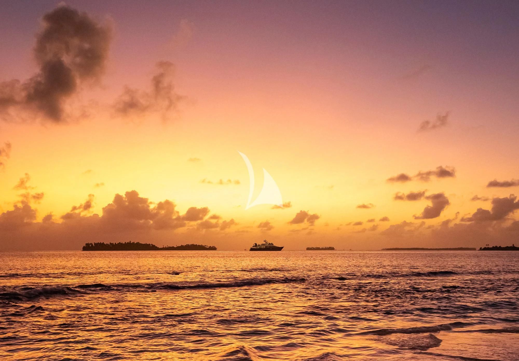 a body of water with a boat in it and a cloud in the sky aboard HANSE EXPLORER Yacht for Sale