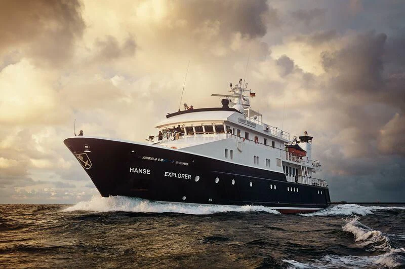 a large ship in the water aboard HANSE EXPLORER Yacht for Sale