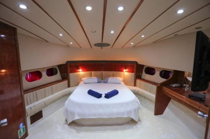 a bed in a room aboard ERDOGAN Yacht for Sale
