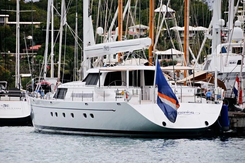 a boat in the water aboard HYPERION Yacht for Charter