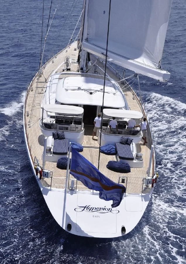 a boat on the water aboard HYPERION Yacht for Charter