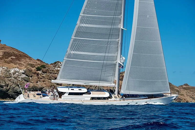 a sailboat on the water aboard HYPERION Yacht for Charter