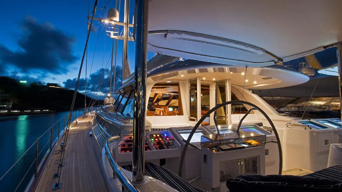 a boat on the water aboard HYPERION Yacht for Charter