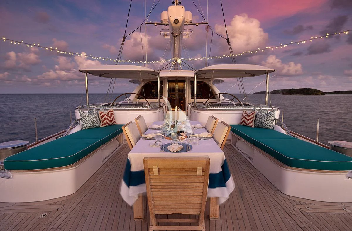 a boat on the water aboard HYPERION Yacht for Charter