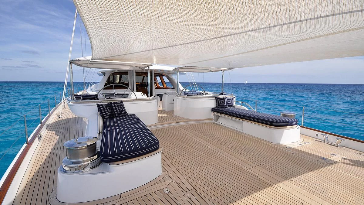 a boat on a deck aboard HYPERION Yacht for Charter