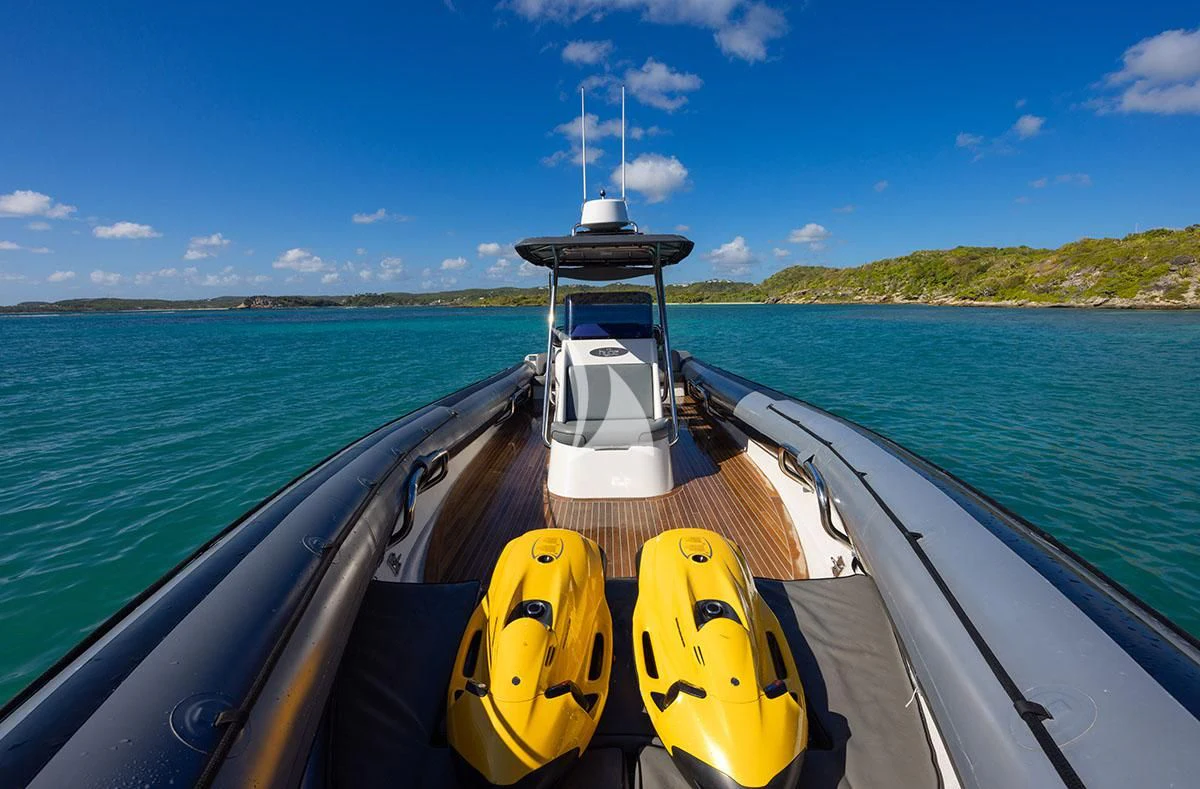 a boat on the water aboard HYPERION Yacht for Charter