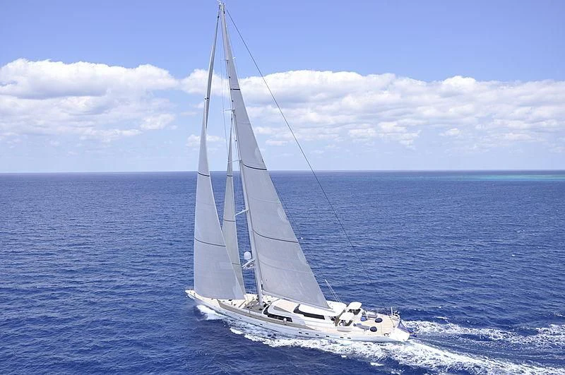 a sailboat in the water aboard HYPERION Yacht for Charter