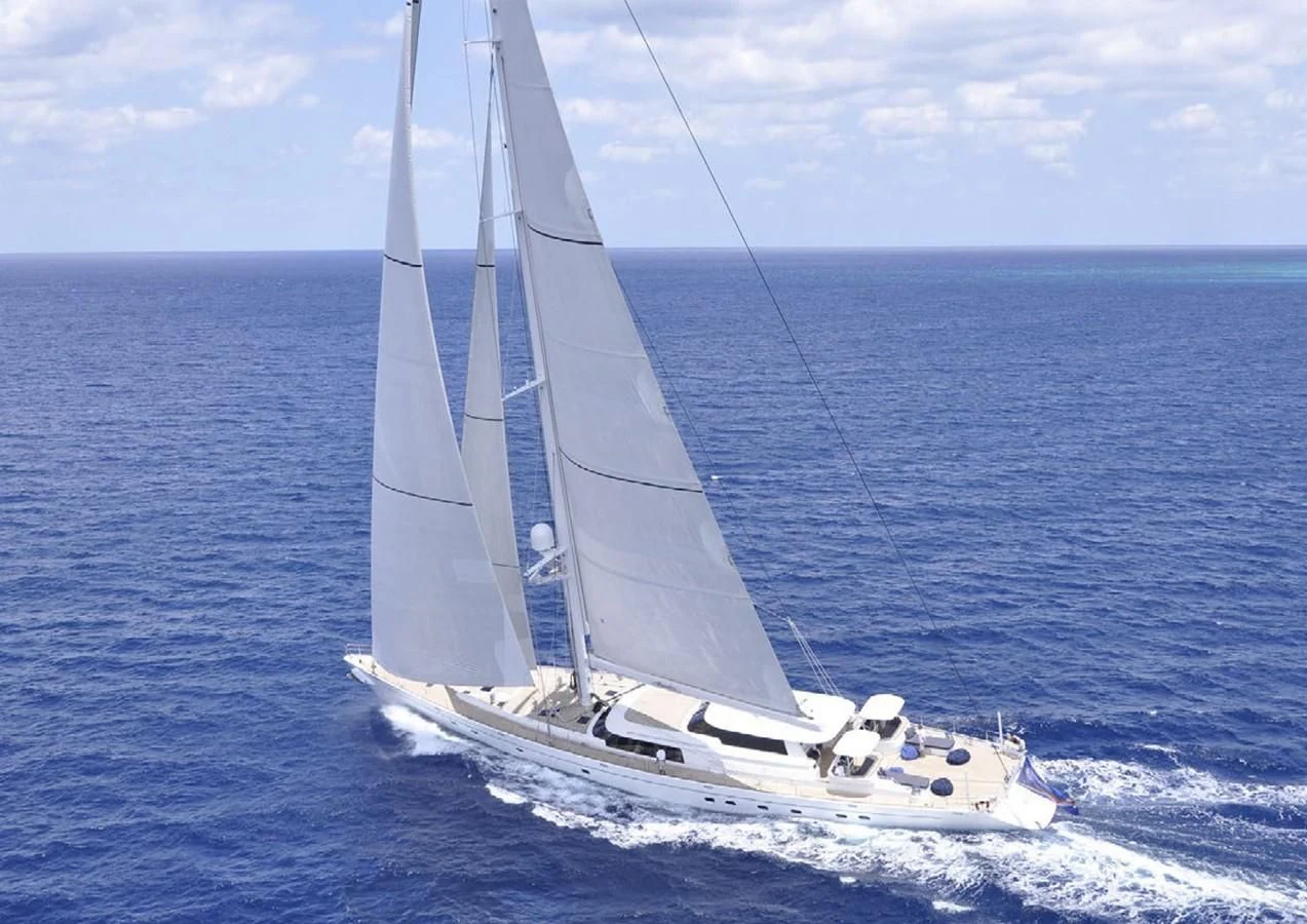 a sailboat in the water aboard HYPERION Yacht for Charter
