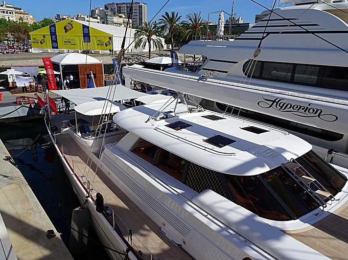 a group of boats docked aboard HYPERION Yacht for Charter