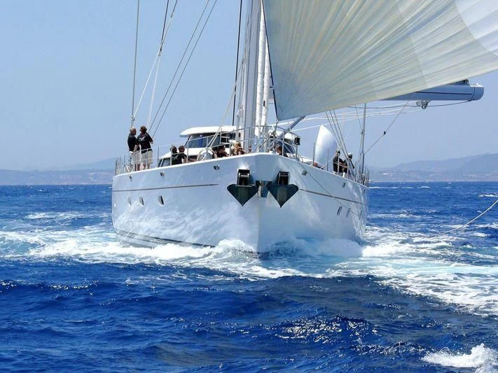 a boat in the water aboard HYPERION Yacht for Charter