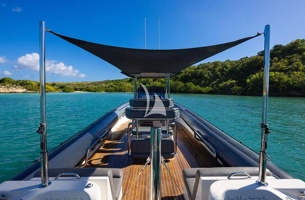 a boat on the water aboard HYPERION Yacht for Charter