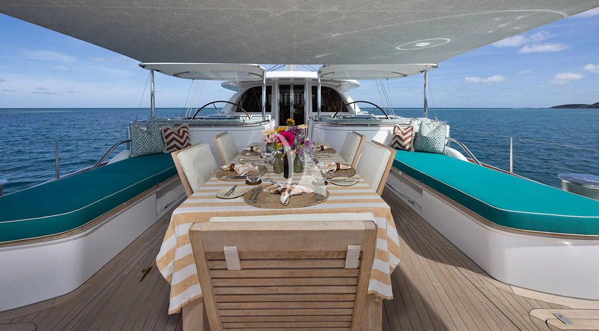 a boat on the water aboard HYPERION Yacht for Charter