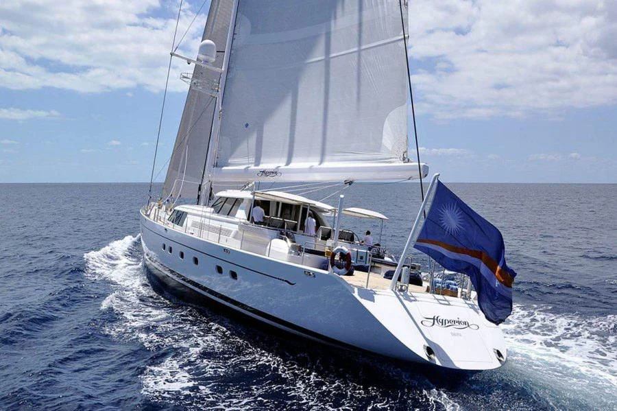 a boat on the water aboard HYPERION Yacht for Charter