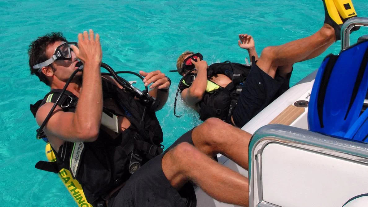 a group of people in a boat aboard HYPERION Yacht for Charter