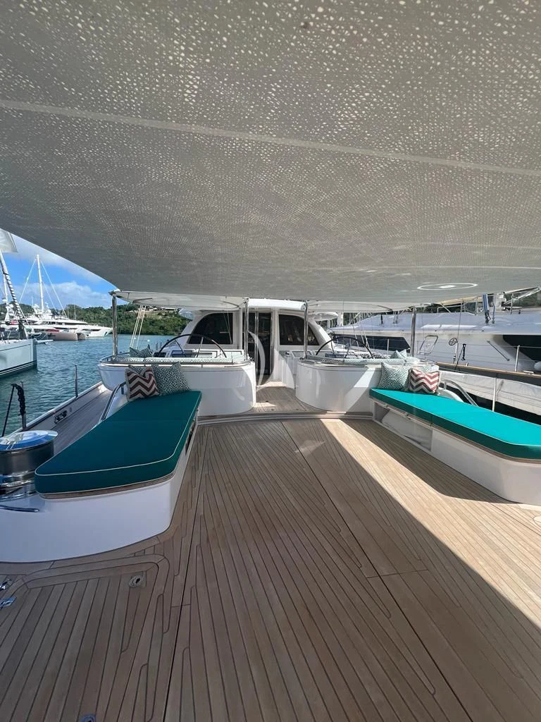 a dock with boats on it aboard HYPERION Yacht for Charter