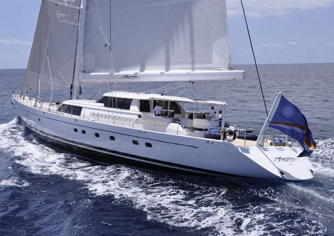 a boat on the water aboard HYPERION Yacht for Charter