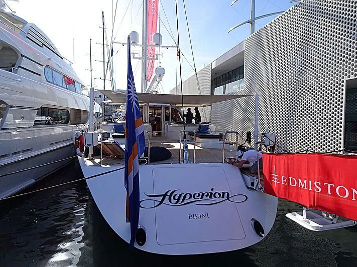 a boat in the water aboard HYPERION Yacht for Charter