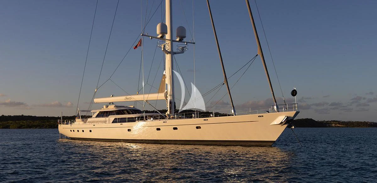 a boat on the water aboard HYPERION Yacht for Charter